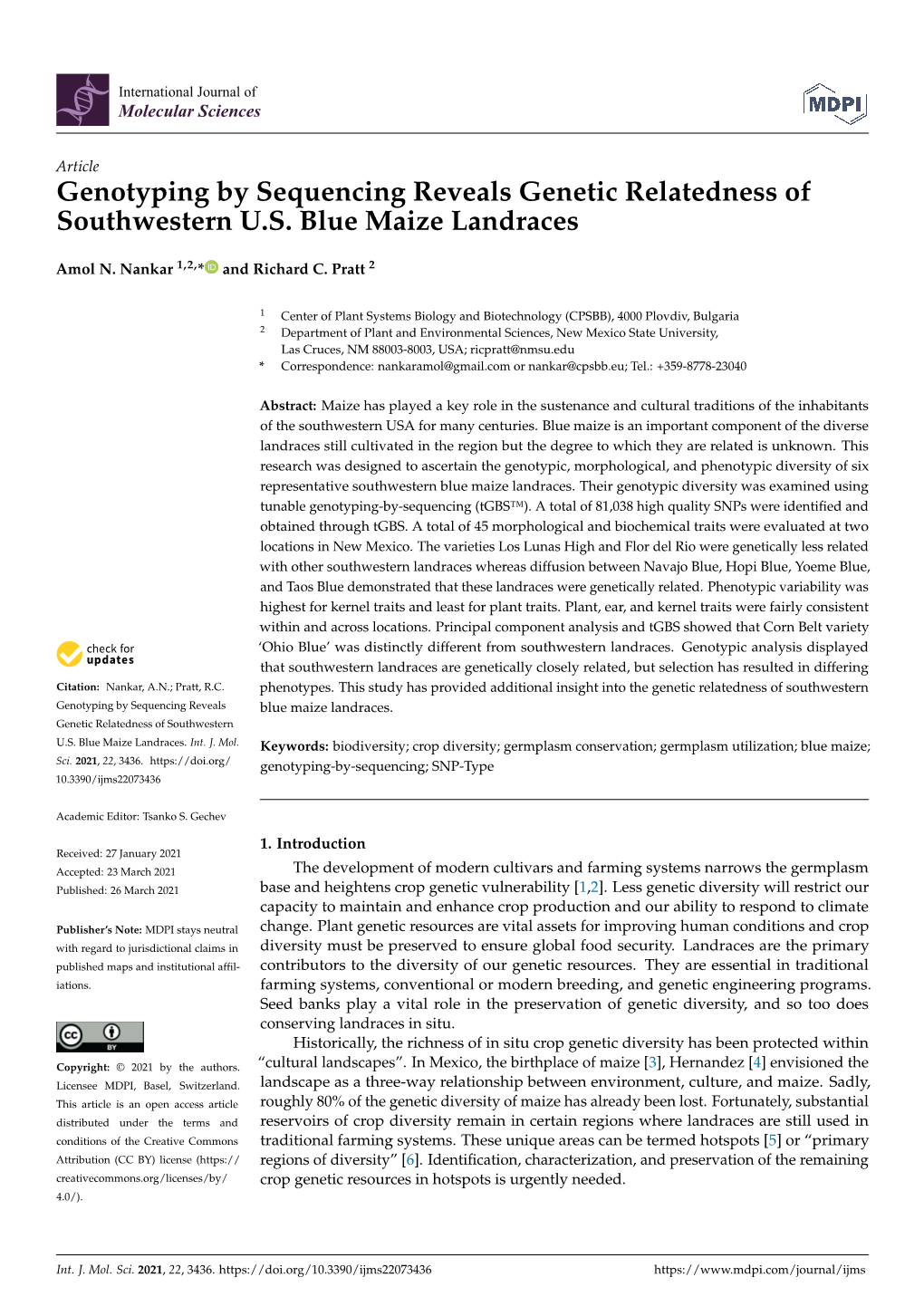 Genotyping by Sequencing Reveals Genetic Relatedness of Southwestern U.S