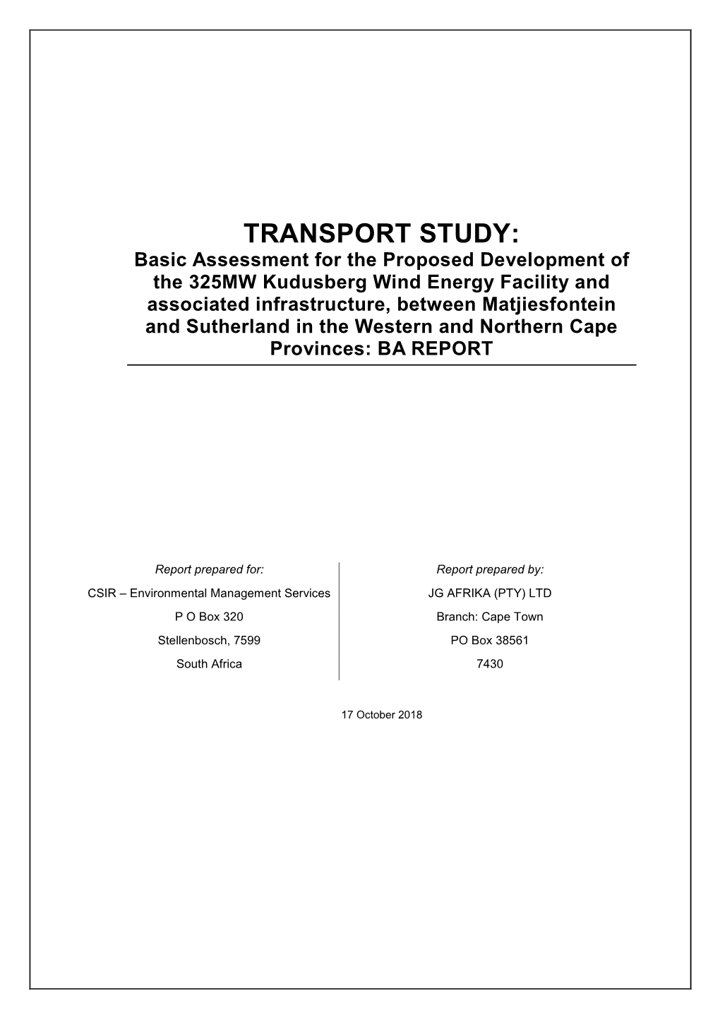 Transport Study