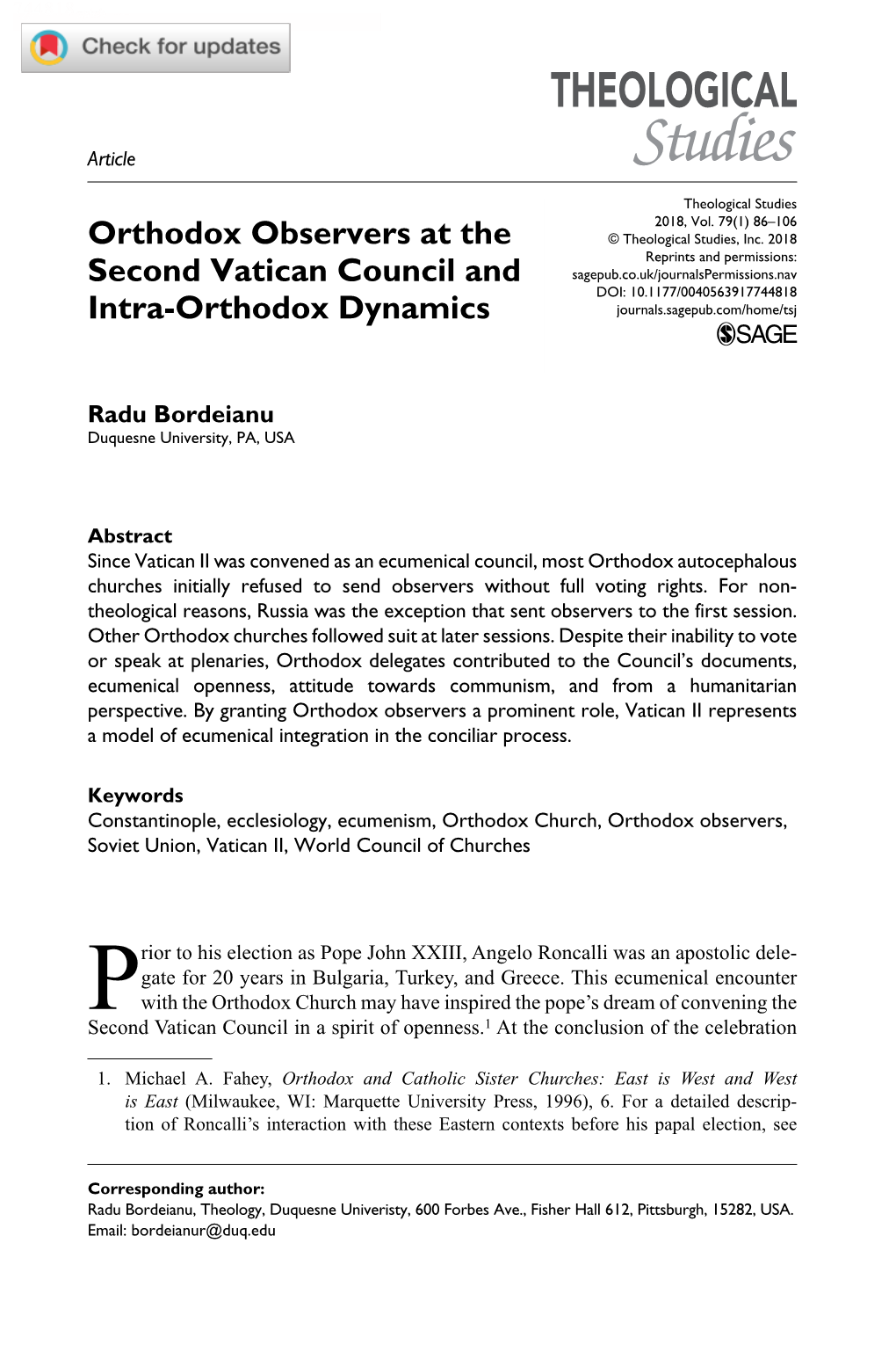 Bordeianu Observers Vatican II.Pdf