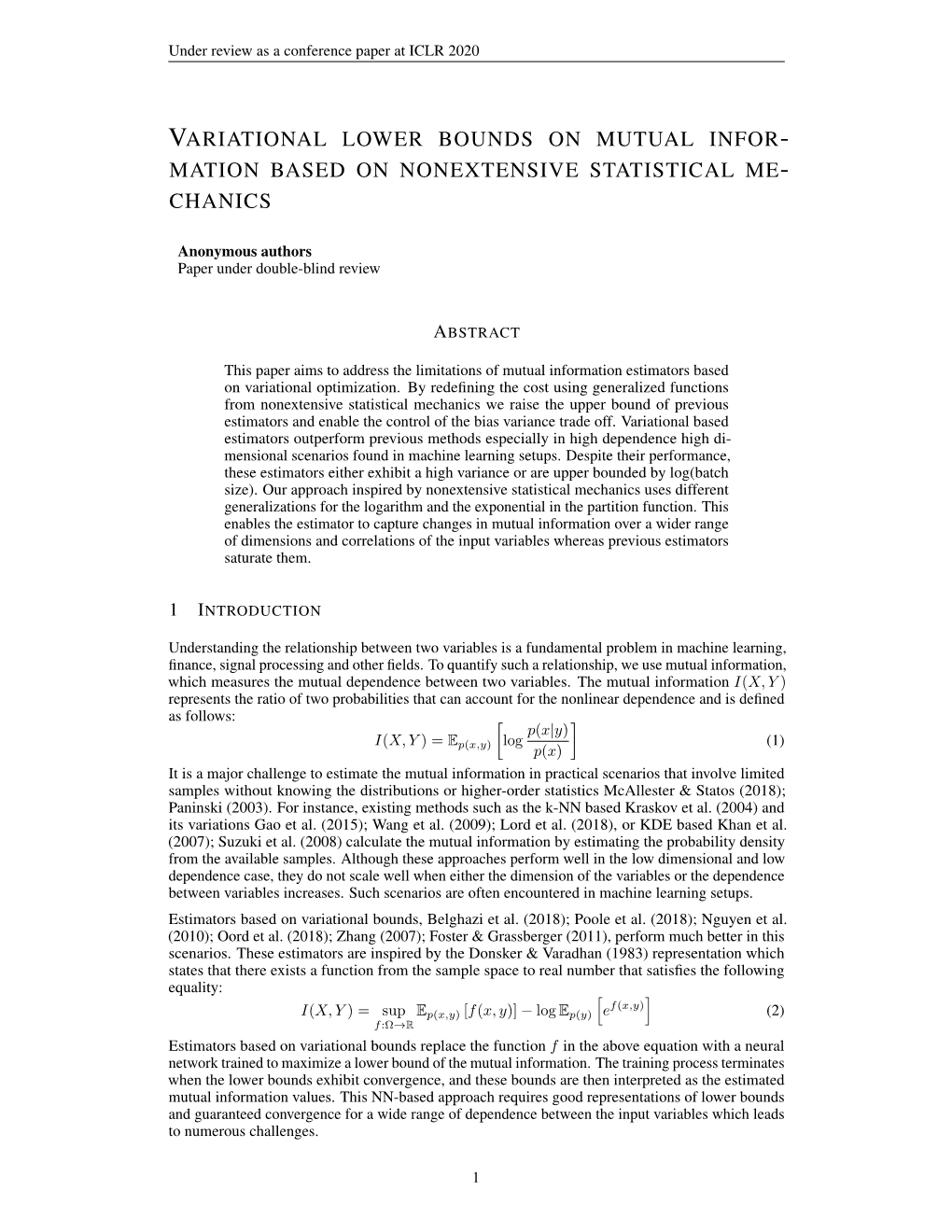 Variational Lower Bounds on Mutual Infor