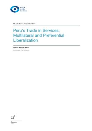Peru's Trade in Services: Multilateral and Preferential Liberalization