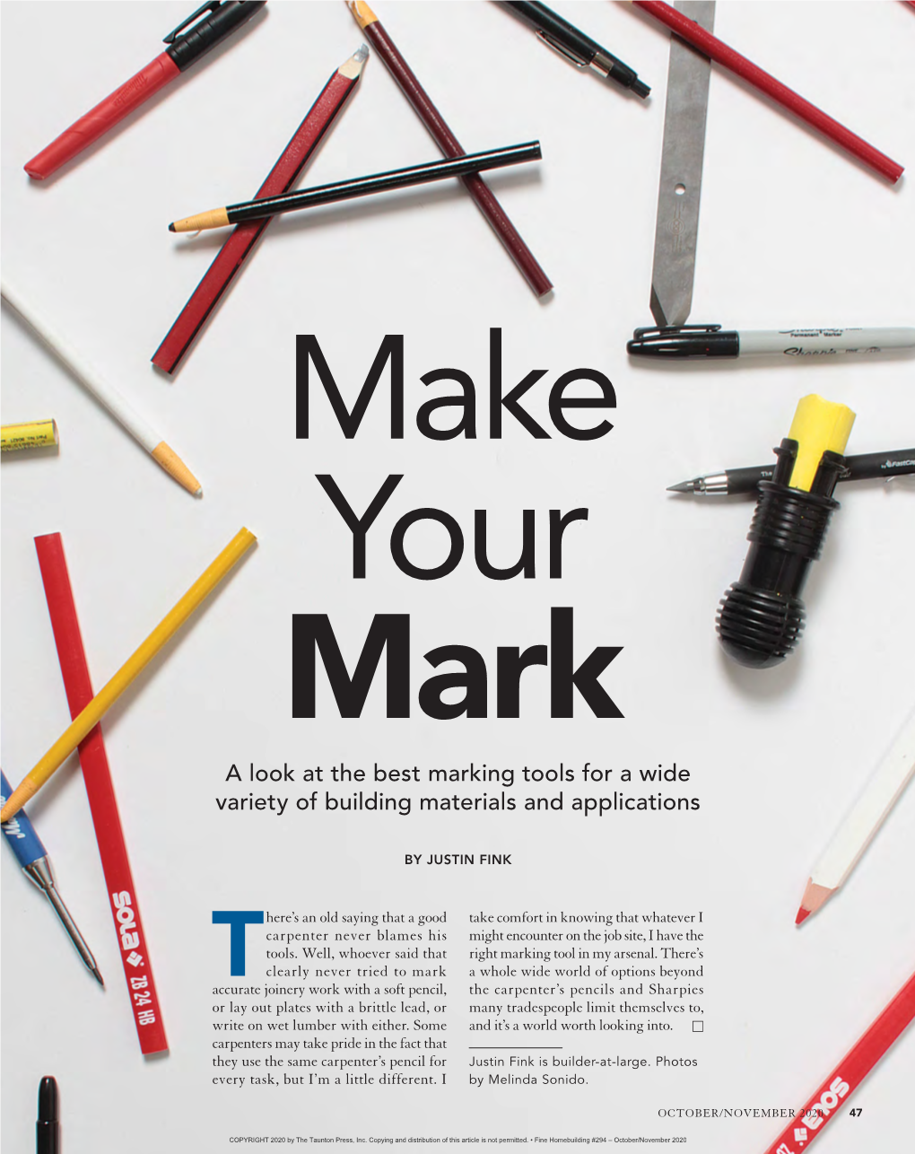 A Look at the Best Marking Tools for a Wide Variety of Building Materials and Applications