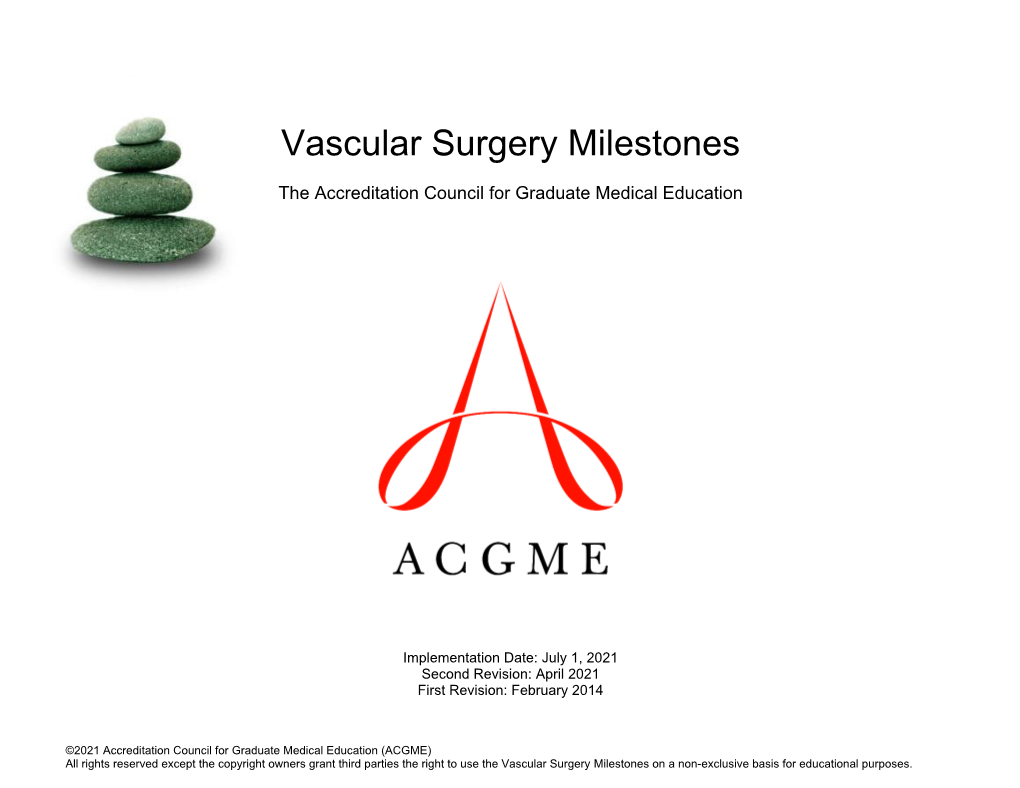 Vascular Surgery Milestones