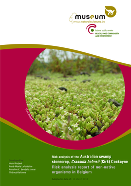 Risk Analysis of the Australian Swamp Stonecrop Crassula Helmsii(Kirk)