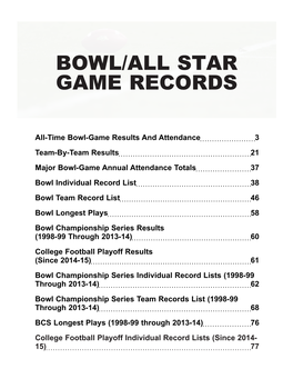 Bowl/All Star Game Records