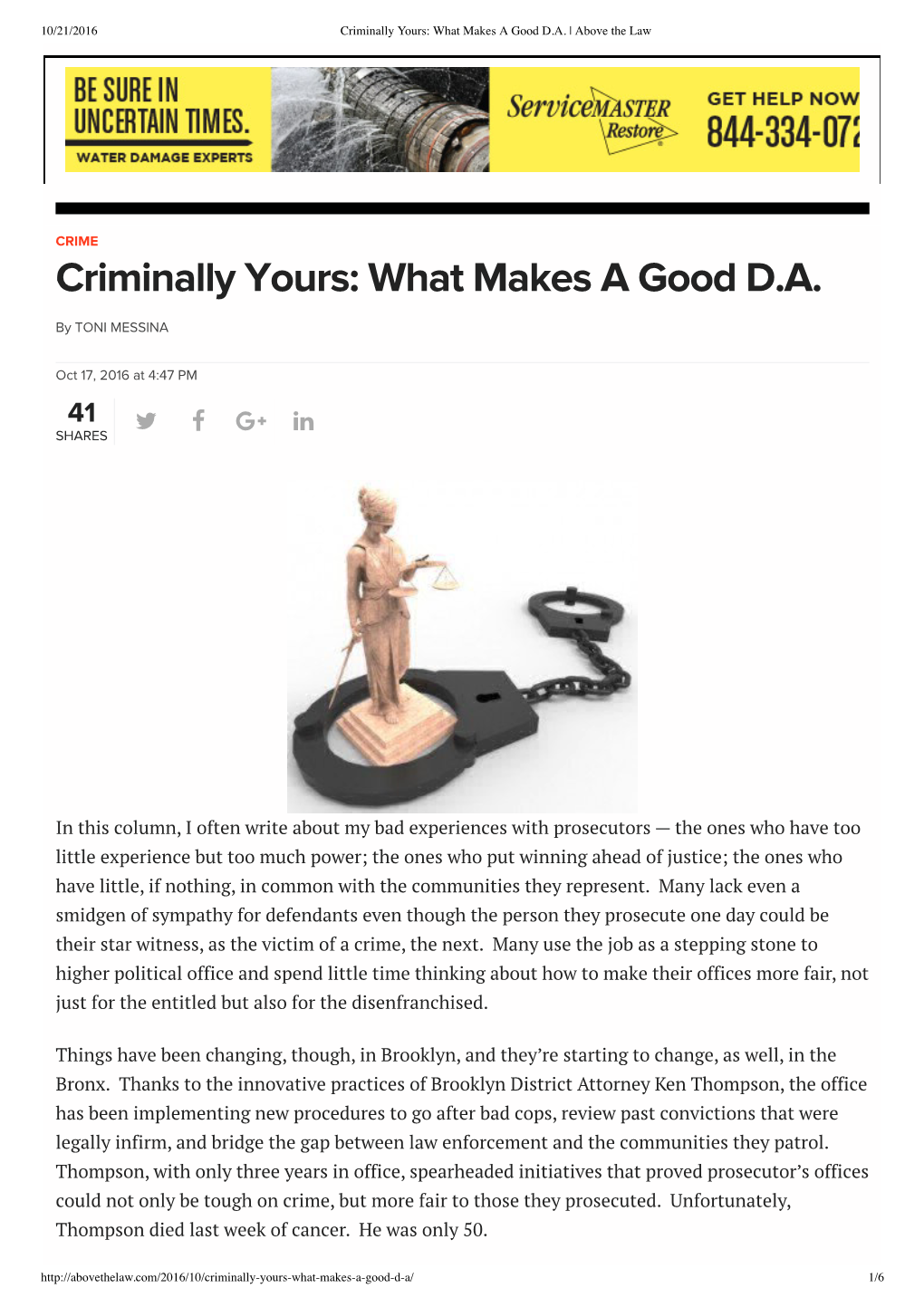 Criminally Yours: What Makes a Good D.A. | Above the Law