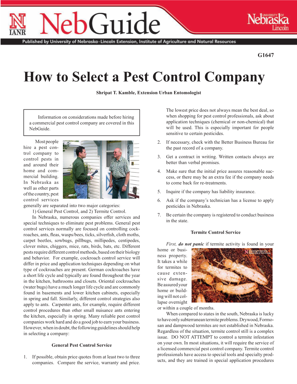 How to Select a Pest Control Company