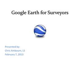Google Earth for Surveyors