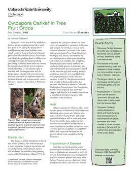 Cytospora Canker in Tree Fruit Crops Fact Sheet No