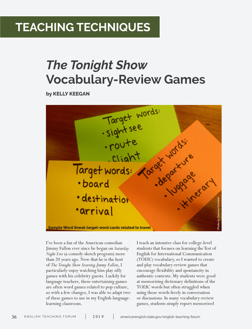 The Tonight Show Vocabulary-Review Games by KELLY KEEGAN