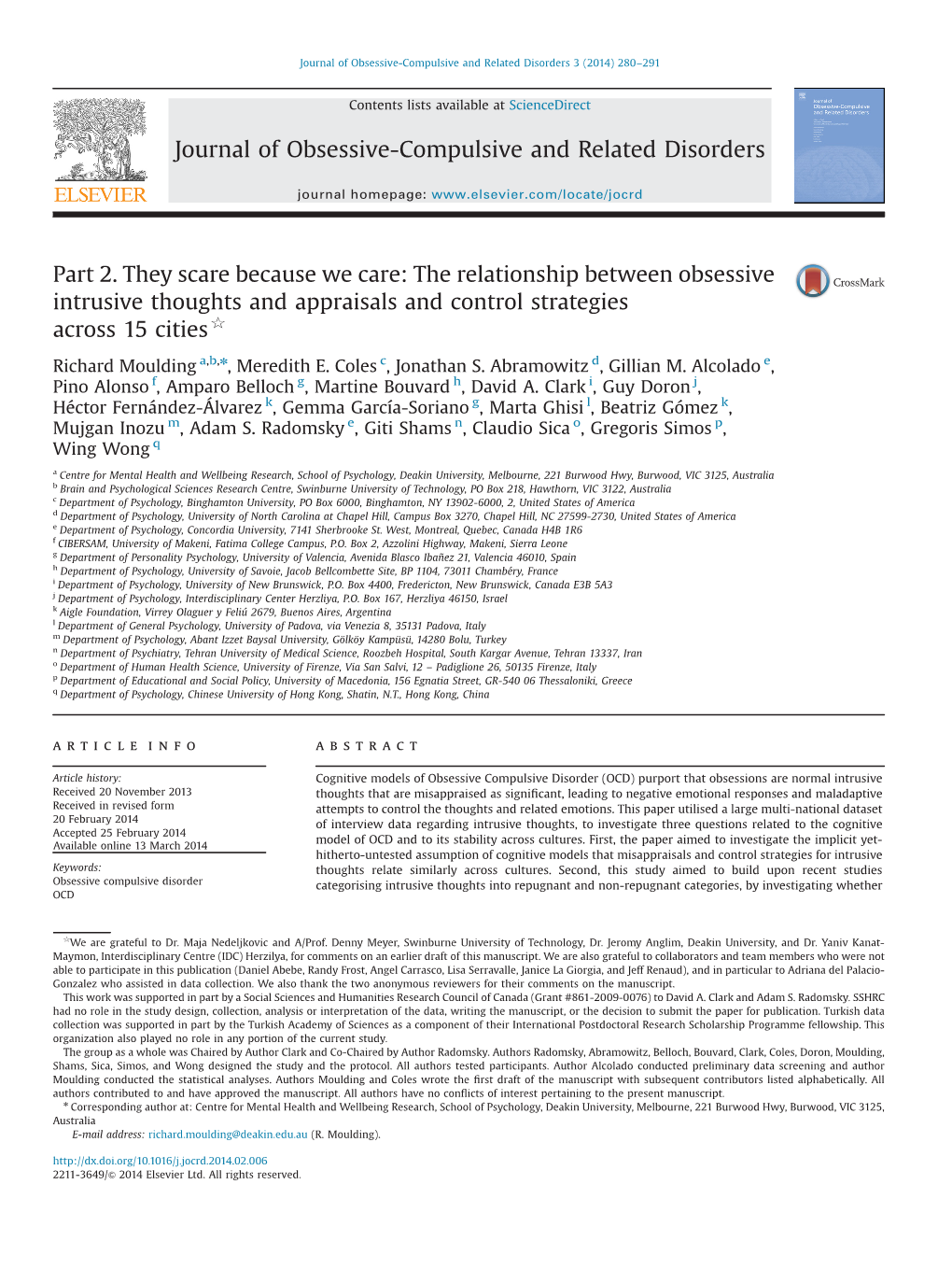 Journal of Obsessive-Compulsive and Related Disorders 3 (2014) 280–291