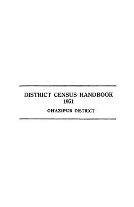 District Census Handbook 30-Ghazipur, Uttar Pradesh