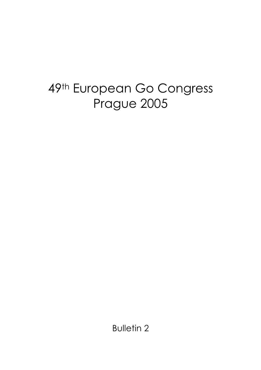 49Th European Go Congress Prague 2005