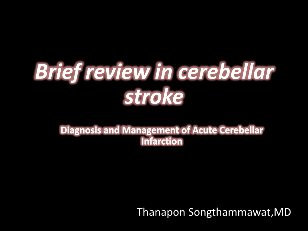 Cerebellar Stroke