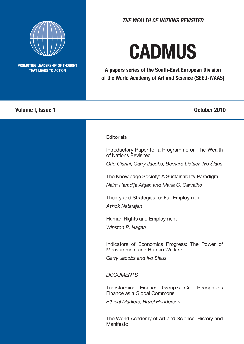 Cadmus Journal