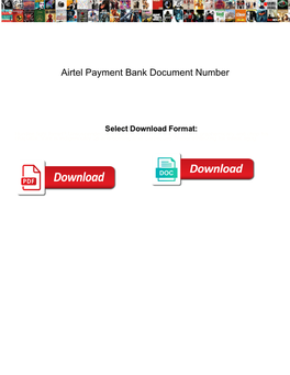 Airtel Payment Bank Document Number