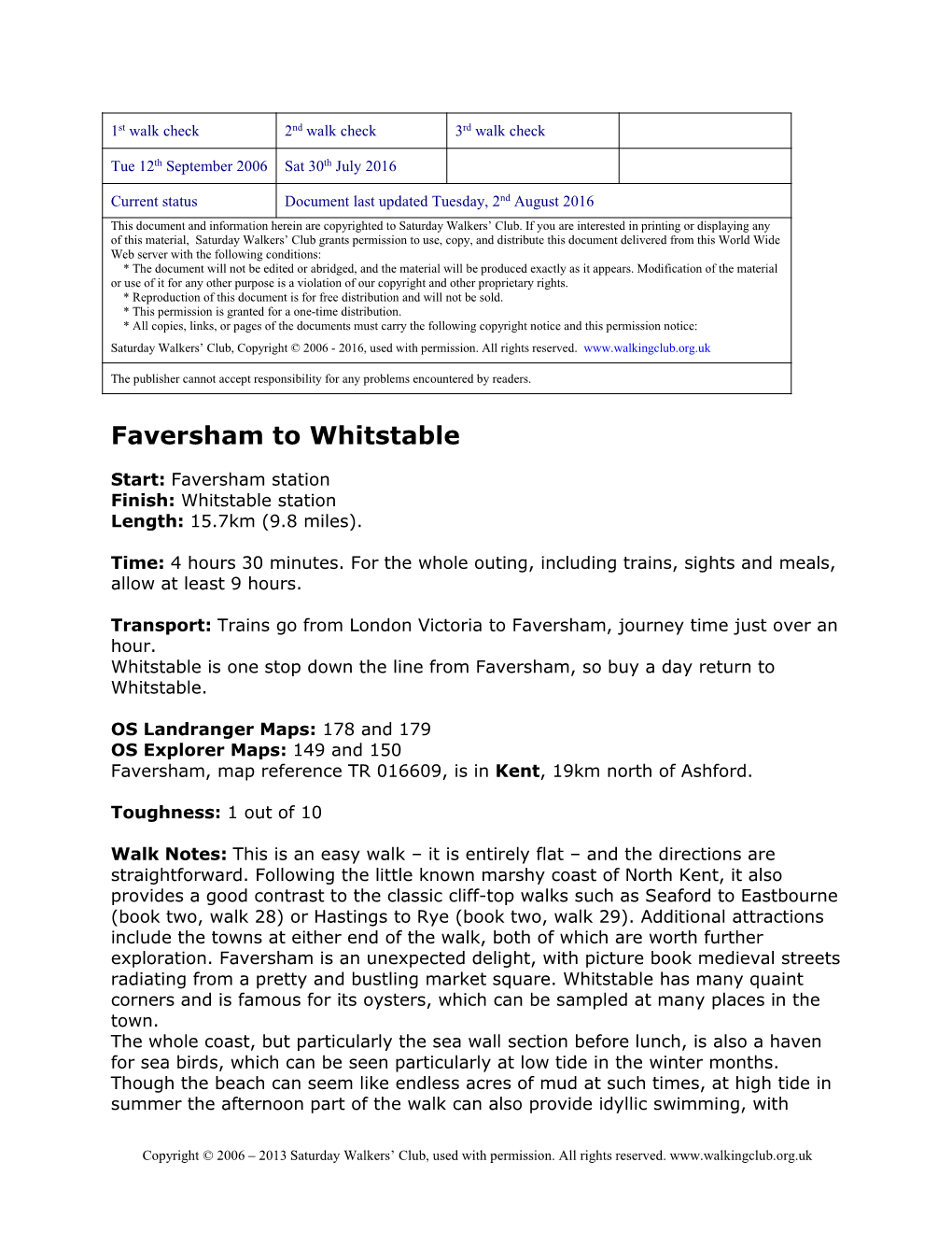 Faversham to Whitstable
