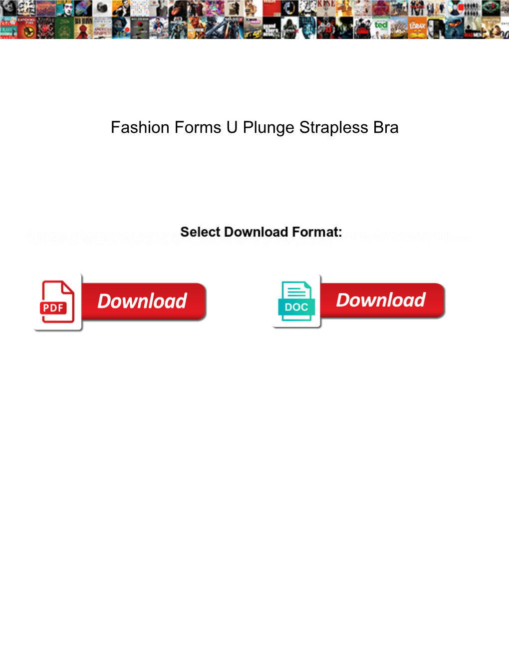 Fashion Forms U Plunge Strapless Bra