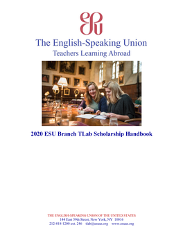 2020 ESU Branch Tlab Scholarship Handbook