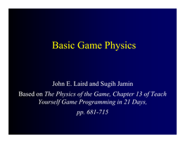 Basic Physics and Collision Detection