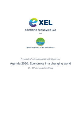 Agenda 2030: Economics in a Changing World 27 – 28Th of August 2017, Umag