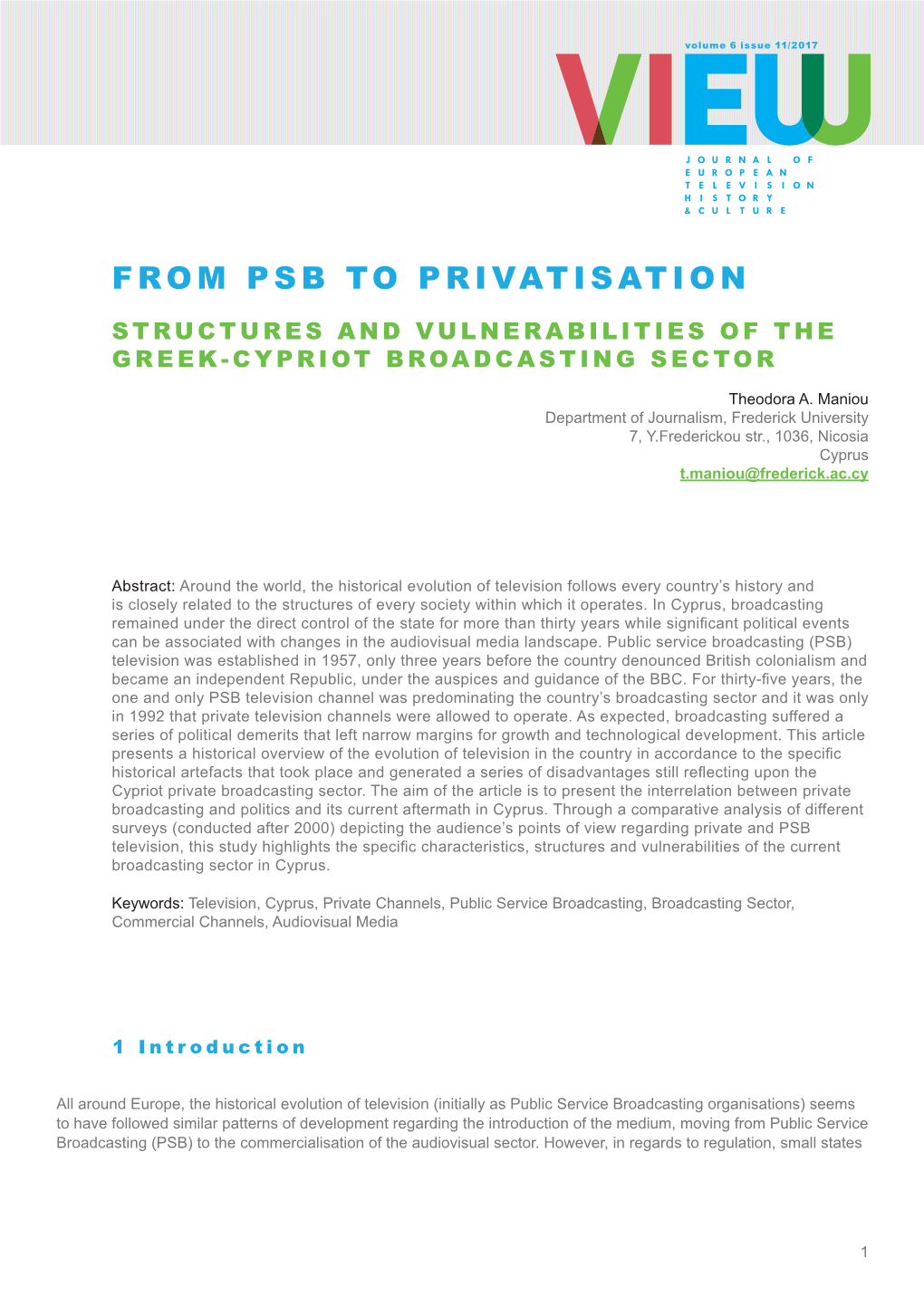 From Psb to Privatisation