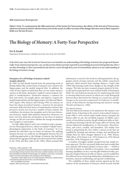 The Biology of Memory: a Forty-Year Perspective