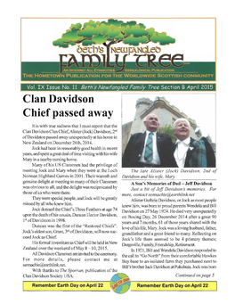 Clan Davidson Chief Passed Away