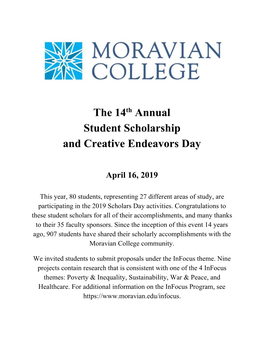 2019 Scholars Day Program