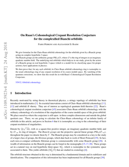 On Ruan's Cohomological Crepant Resolution Conjecture for The