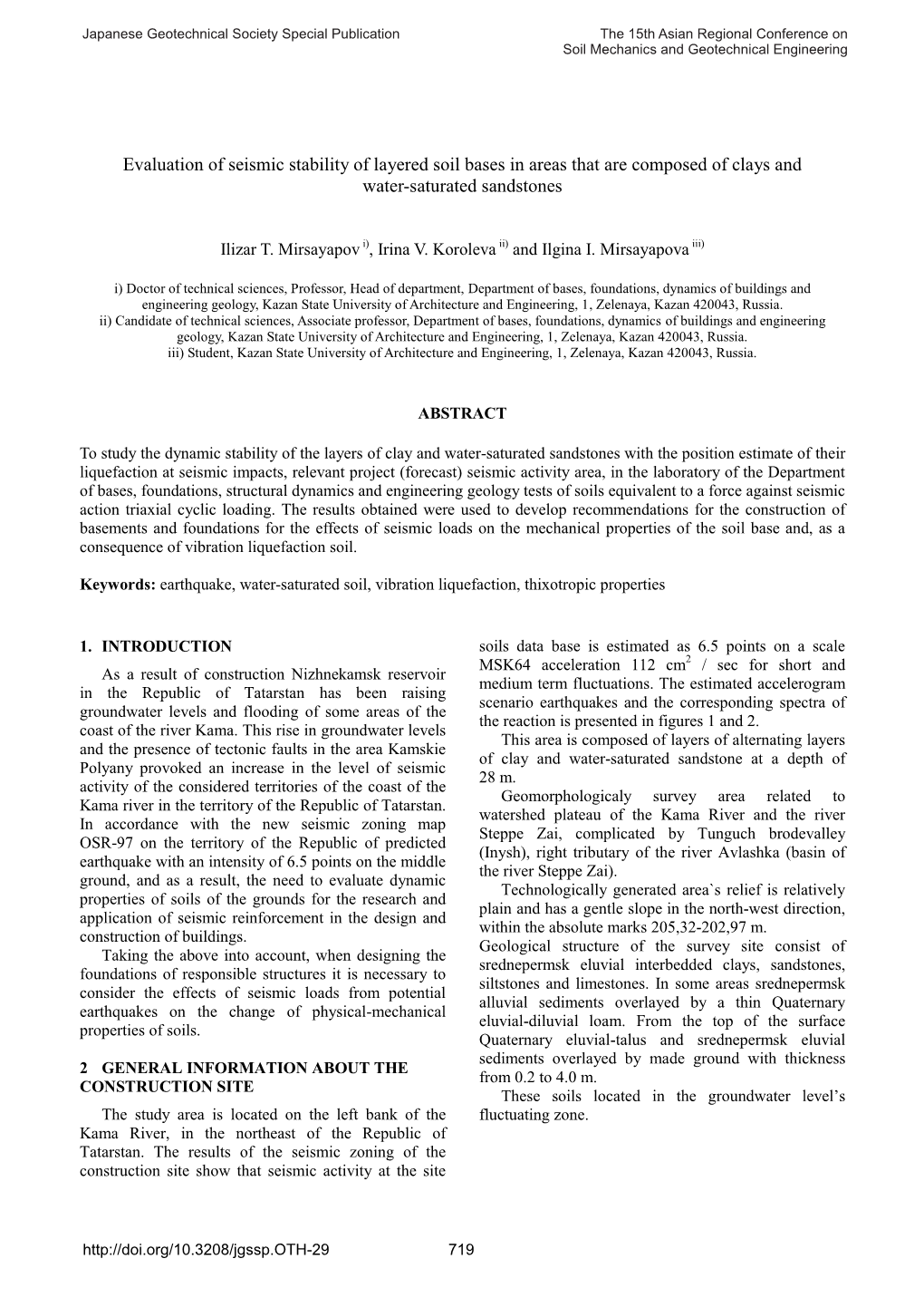 Evaluation of Seismic Stability of Layered Soil Bases in Areas That Are Composed of Clays and Water-Saturated Sandstones