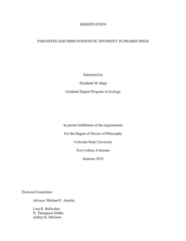 Dissertation Parasites and Immunogenetic Diversity In