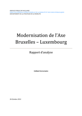 Modernisation De L'axe Bruxelles – Luxembourg