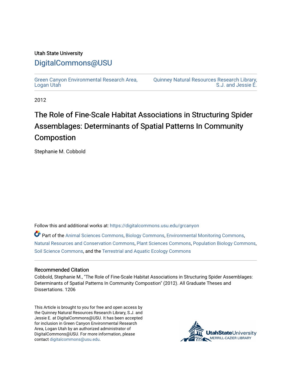 The Role of Fine-Scale Habitat Associations in Structuring Spider Assemblages: Determinants of Spatial Patterns in Community Compostion