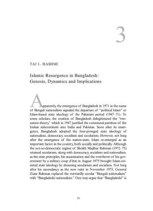 Islamic Resurgence in Bangladesh: Genesis, Dynamics and Implications