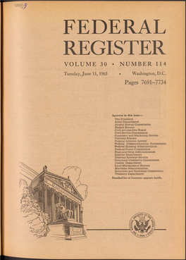 Federal Register Volume 30 • Number 114