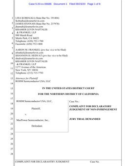 Case 5:20-Cv-06686 Document 1 Filed 09/23/20 Page 1 of 8