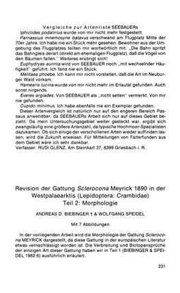 Revision Der Gattung Sclerocona Meyrick 1890 in Der Westpalaearktis (Lepidoptera: Crambidae) Teil 2: Morphologie
