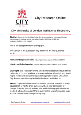 City Research Online