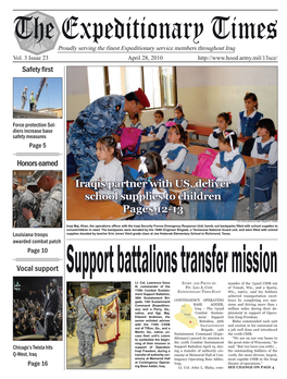 Iraqis Partner with US, Deliver School Supplies to Children Pages 12-13