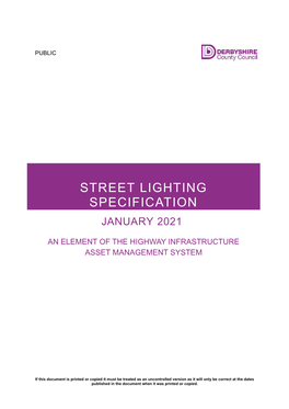 Street Lighting Specification January 2021