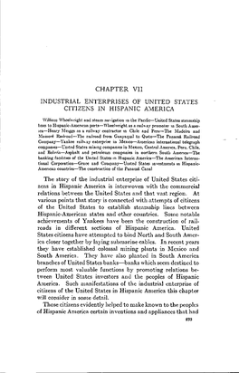 Chapter Vii Industrial Enterprises of United States Citizens in Hispanic America