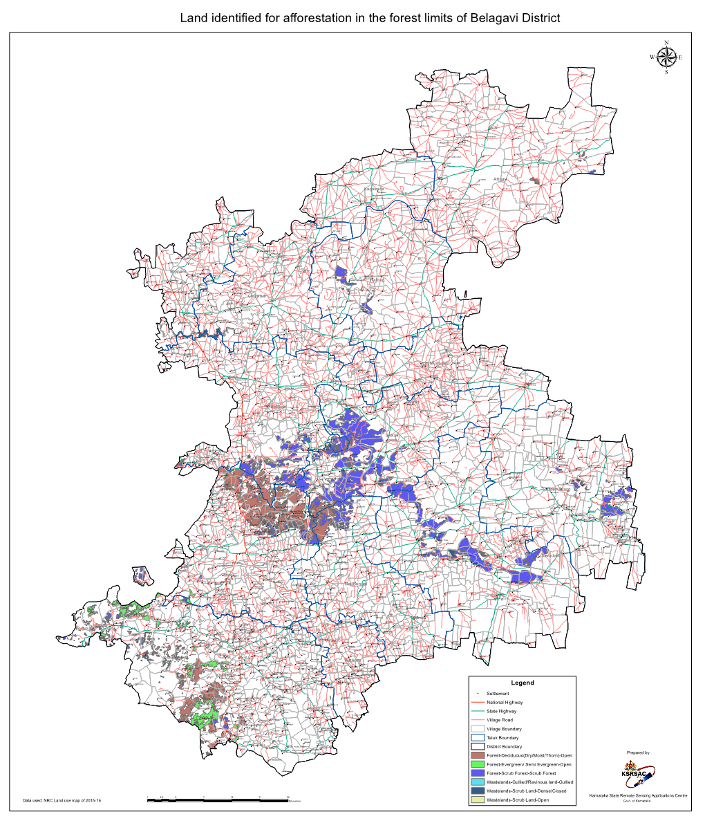 Land Identified for Afforestation in the Forest Limits of Belagavi District