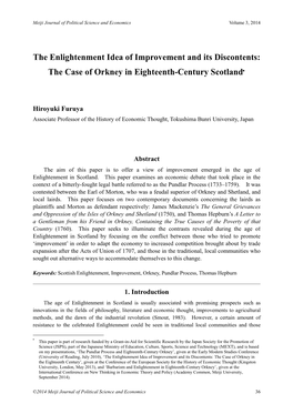 The Case of Orkney in Eighteenth-Century Scotland