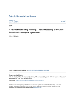 The Enforceability of No-Child Provisions in Prenuptial Agreements
