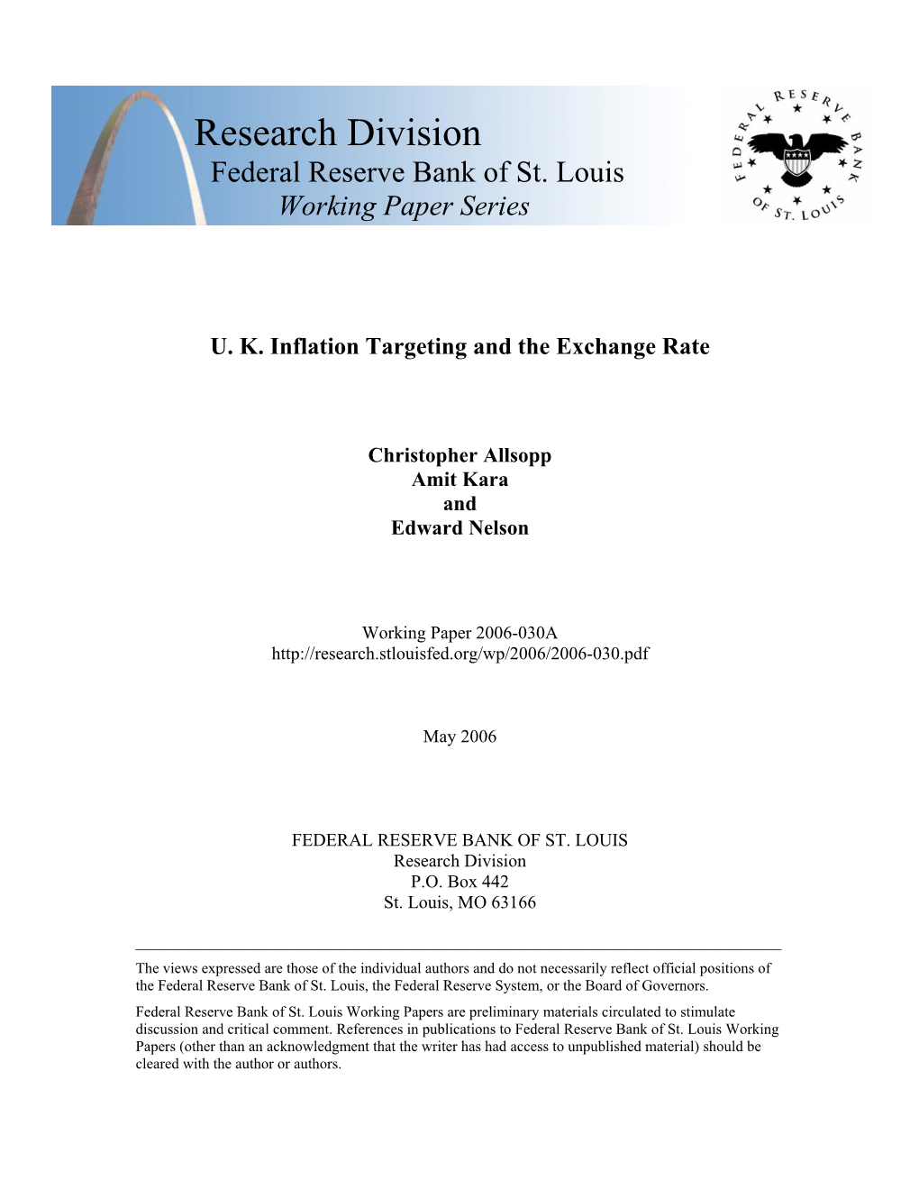 U.K. Inflation Targeting and the Exchange Rate