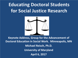 Using Research to Promote Social Justice