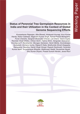 Status of Perennial Tree Germplasm Resources in India and Their Utilization in the Context of Global Genome Sequencing Efforts