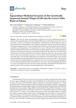 Aquaculture-Mediated Invasion of the Genetically Improved Farmed Tilapia (Gift) Into the Lower Volta Basin of Ghana