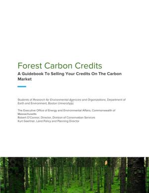 Forest Carbon Credits a Guidebook to Selling Your Credits on the Carbon Market